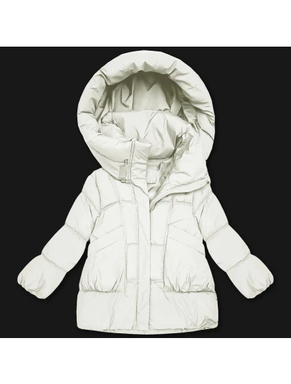 Biela dámska nadrozmerná páperová bunda S'West (B8539-26)