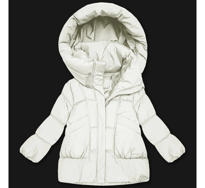Biela dámska nadrozmerná páperová bunda S'West (B8539-26)