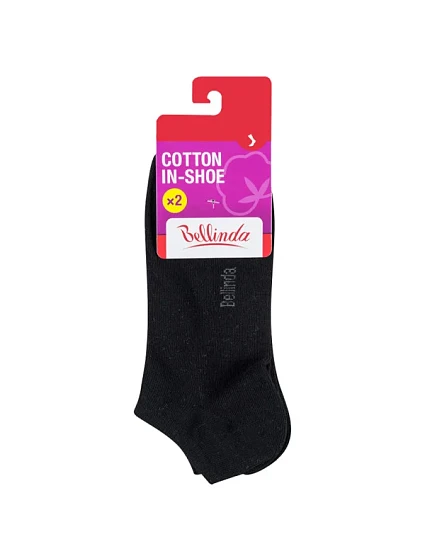 Dámské krátké ponožky 2 páry COTTON IN-SHOE SOCKS 2x - BELLINDA - černá