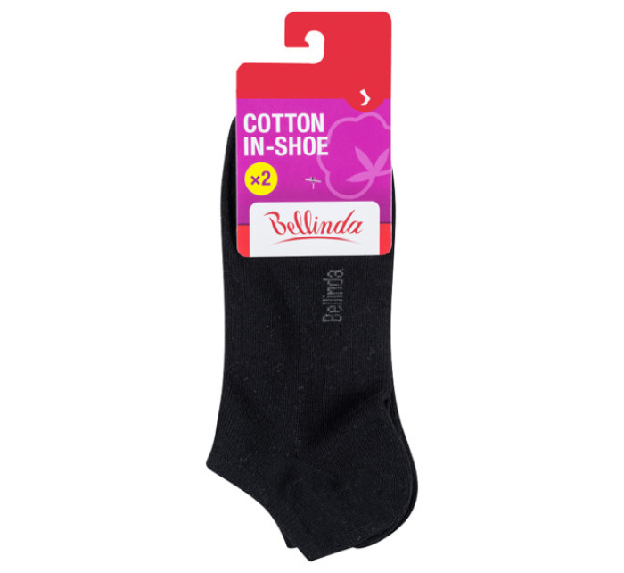 Dámske krátke ponožky 2 páry COTTON IN-SHOE SOCKS 2x - BELLINDA - čierna