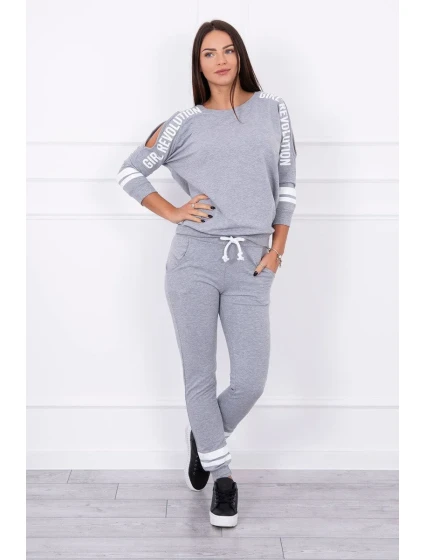 Dievča Revolution šedá sada