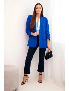 Bunda s chlopňou elegantná chrpová modrá