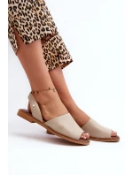 Kožené Sandály Bežové model 21661400 - Zazoo