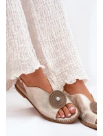 Lesklé Dámské Sandály S Dekorativním Detalem model 21691490 Zlaté - S.Barski