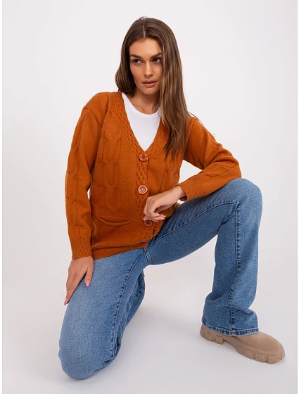 Sweter AT SW model 18884780 jasny brązowy - FPrice Sweter AT SW model 18884780 jasny brązowy - FPrice