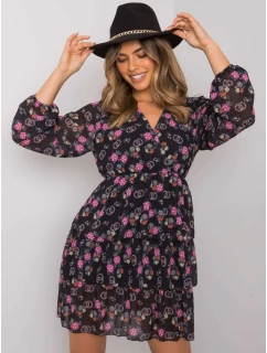 WN SK 21049 šaty.38X čierna a ružová