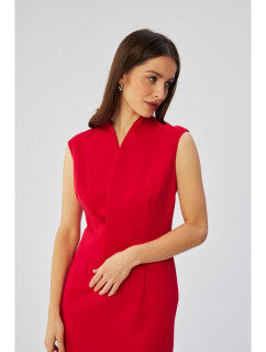 S360 Plášťové šaty so zavinovacím výstrihom - červené