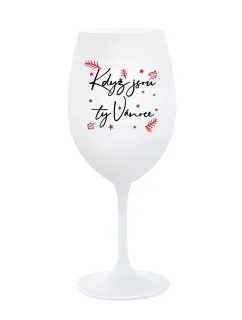 KDYŽ JSOU TY VÁNOCE - bílá sklenice na víno 350 ml