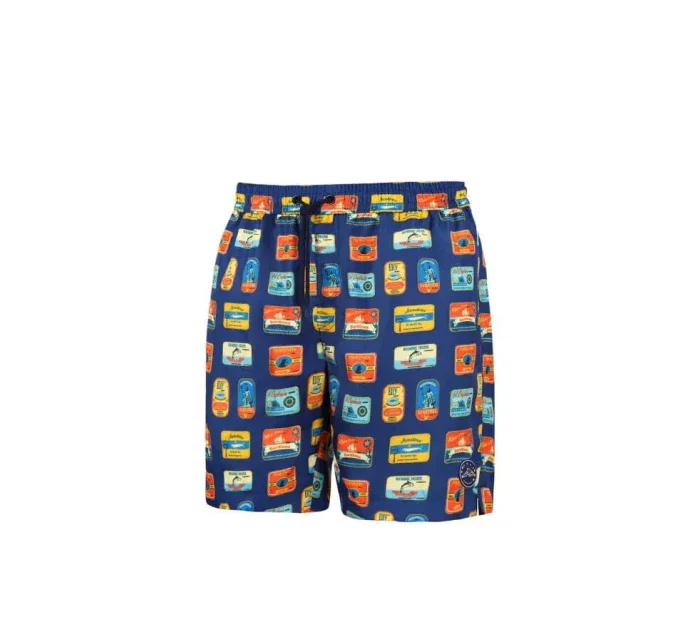 Pánské plavkové kraťasy Happy Shorts long model 20823028 Tmavě modrá mix - Self