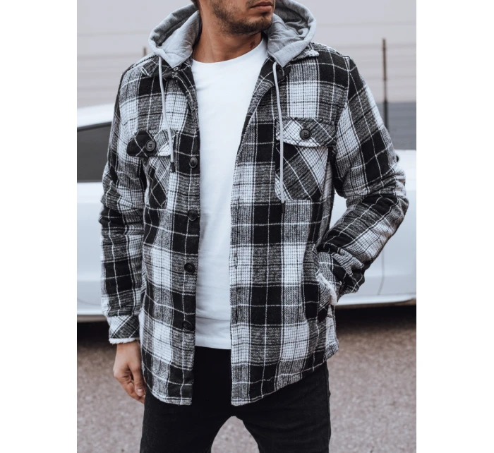 Pánska zateplená bunda s kapucňou čierna FashionStreet TX4956