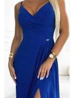 299-17 CHIARA elegantné maxi dlhé šaty bez ramienok - CHABRERA WITH BROKER