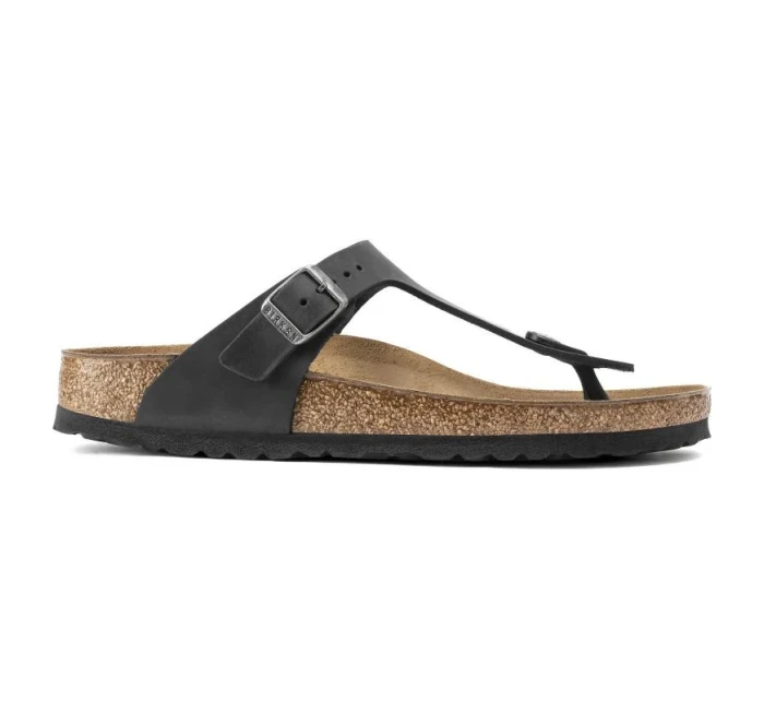 Dámske/pánske žabky Birkenstock Gizeh NU Oiled Black Regular z olejovanej kože pre široké chodidlo (0845251) Dámske/pánske žabky Birkenstock Gizeh NU Oiled Black Regular z olejovanej kože pre široké chodidlo (0845251)
