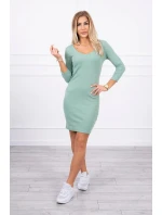 Přiléhavé šaty s výstřihem tmavě mátové Přiléhavé šaty s výstřihem tmavě mátové
