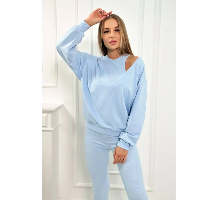 model 18752910 set mikina + top + legíny modrá - K-Fashion model 18752910 set mikina + top + legíny modrá - K-Fashion
