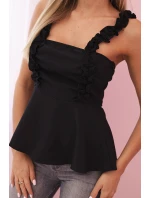 Dámská bavlněná blůza s výstřihem do V a potiskem bílá