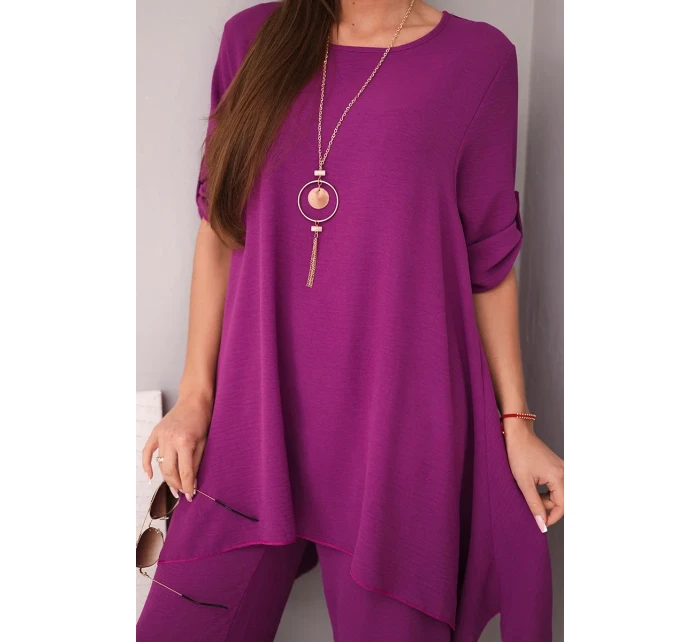 Súprava blúzka + nohavice s príveskom baklažánu