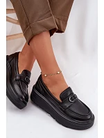 Kožené dámské mokasiny na platformě Vinceza 39974 Černé