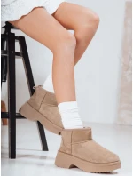 Dámské sněhule na silné podrážce béžové Dstreet model 21994503 - FashionStreet