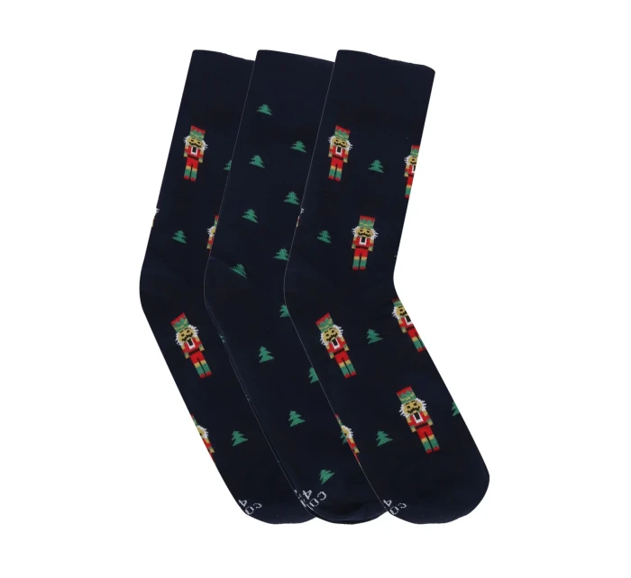 Pánske ponožky 3 pack Premium 3 pack Christmas blue - CORNETTE Pánske ponožky 3 pack Premium 3 pack Christmas blue - CORNETTE
