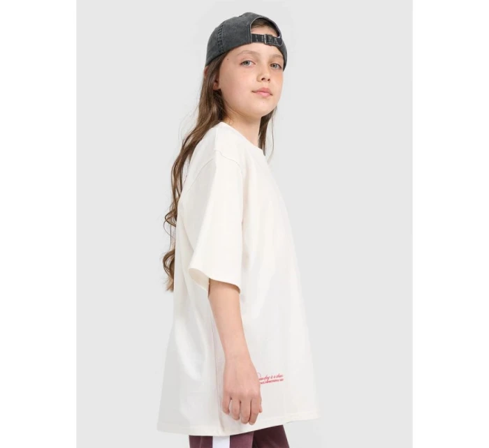 Dívčí tričko oversize s potiskem model 21736445 - 4F Dívčí tričko oversize s potiskem model 21736445 - 4F