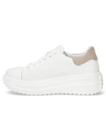 Dámské kožené polobotky na platformě bílé model 21960298 - FILIPPO