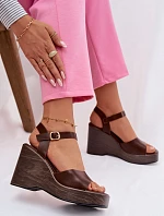 Dámské sandály na platformě Eko kůže Čokoládové Parilisse