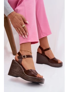Dámské sandály na platformě Eko kůže Čokoládové Parilisse