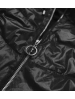 Čierno-zelená dámska bunda s farebnou kapucňou (BH2005)