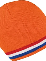 Result Headwear R 368X Pletená čiapka s kontrastnými pruhmi 28.368X oranžová/červená-biela-modrá