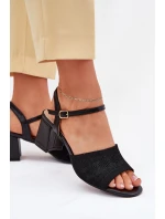 Dámské Sandály Na Podpatku Černé model 21702384 - Boto