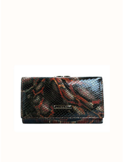 Dámska kožená peňaženka v čiernej a červenej farbe