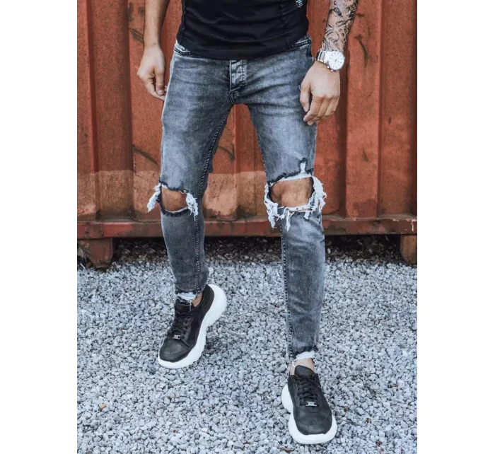 Pánské tmavě šedé džínové kalhoty Dstreet model 21965791 - FashionStreet Pánské tmavě šedé džínové kalhoty Dstreet model 21965791 - FashionStreet