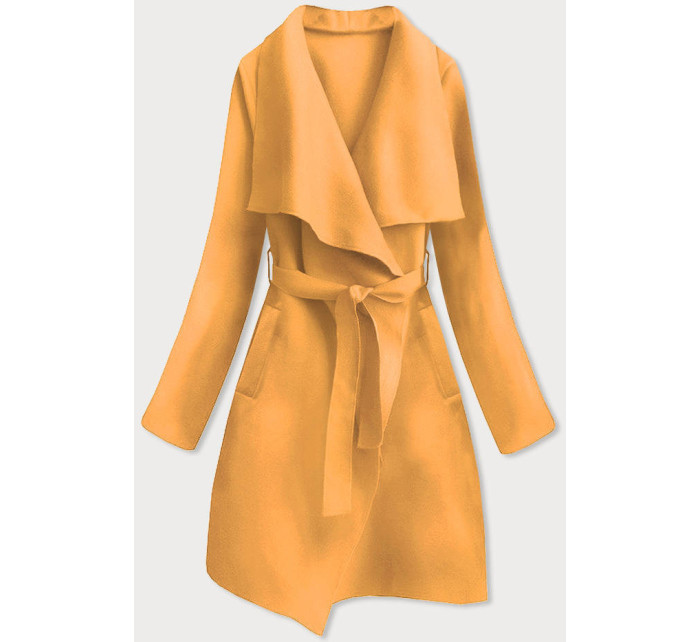 Žltý dámsky minimalistický kabát (747ART)