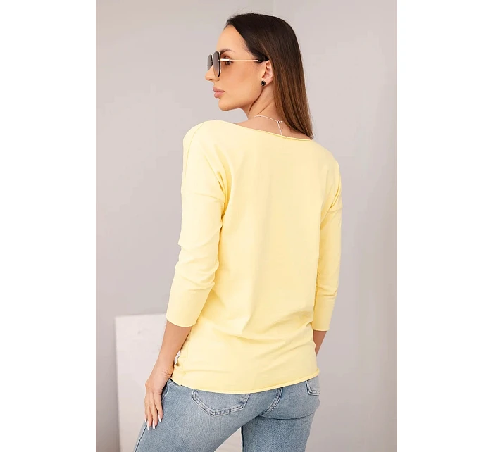 Dámska blúzka s lodičkovým výstrihom lemon
