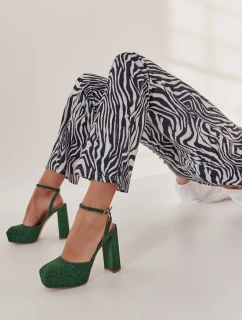 Dámské sandály třpytivé na podpatku model 21597005 - Boto