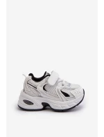 Dziecięce Buty Sportowe Sneakersy Na Rzep Biało-Czarne Ephona Dziecięce Buty Sportowe Sneakersy Na Rzep Biało-Czarne Ephona
