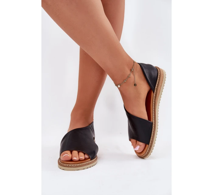 Kožené dámské sandály model 21698416 černé - Artiker