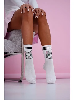 Dámské ponožky s model 22044884 a černými pruhy - Milena