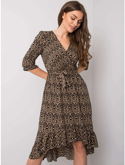 Šaty DHJ SK černá a béžová model 15866642 - FPrice Šaty DHJ SK černá a béžová model 15866642 - FPrice