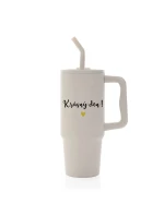 KRÁSNÝ DEN - béžový cestovní termohrnek 900 ml