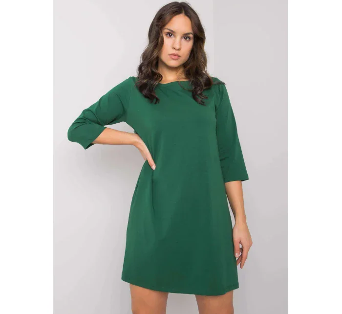 Dámské šaty RV SK model 20727672 tmavě zelené - Rue Paris