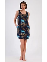 Dámska nočná košeľa Tropicana Dark Blue Pattern - Vienetta