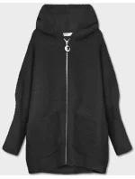 Černý přehoz přes oblečení alpaka s kapucí model 17836814 - S'WEST Černý přehoz přes oblečení alpaka s kapucí model 17836814 - S'WEST