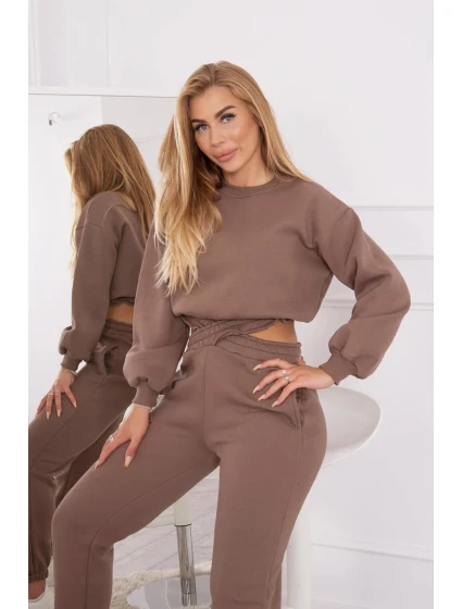 Zateplený set s krátkou mikinou mocca Zateplený set s krátkou mikinou mocca