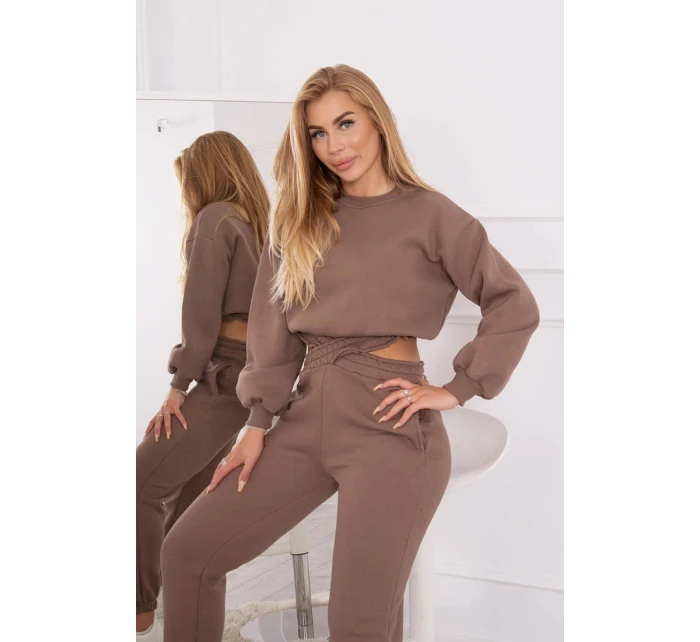 Zateplený set s krátkou mikinou mocca Zateplený set s krátkou mikinou mocca