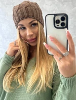 Fleecová čiapka Iwona K221 mocca