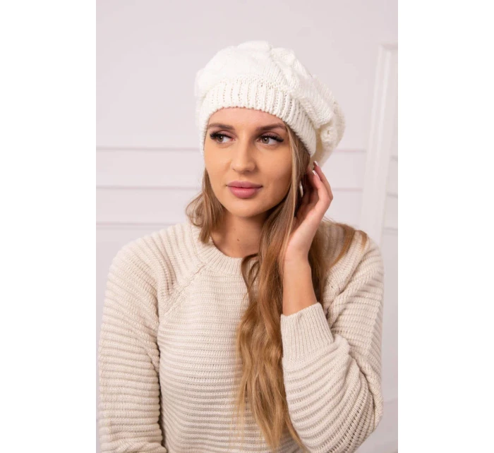 Dámská čepice Sofia model 18752191 ecru - K-Fashion Dámská čepice Sofia model 18752191 ecru - K-Fashion
