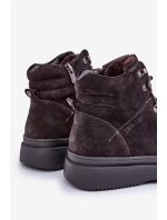Semišové pánské zateplené kotníkové boty Big Star model 21675404 hnědé - Big Star Shoes