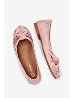 Damskie Skórzane Baleriny Maciejka 01358-51 Różowe