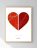 Personalizovaný magický fotoobraz v rámu - 40x50 - Dvě místa, jedno srdce